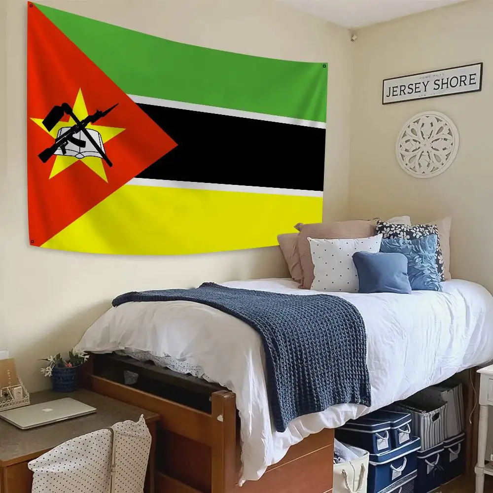 Mosambikische Flagge, Banner, Vierloch-Flagge, Polyester, Outdoor-Dekoration, Raumästhetik