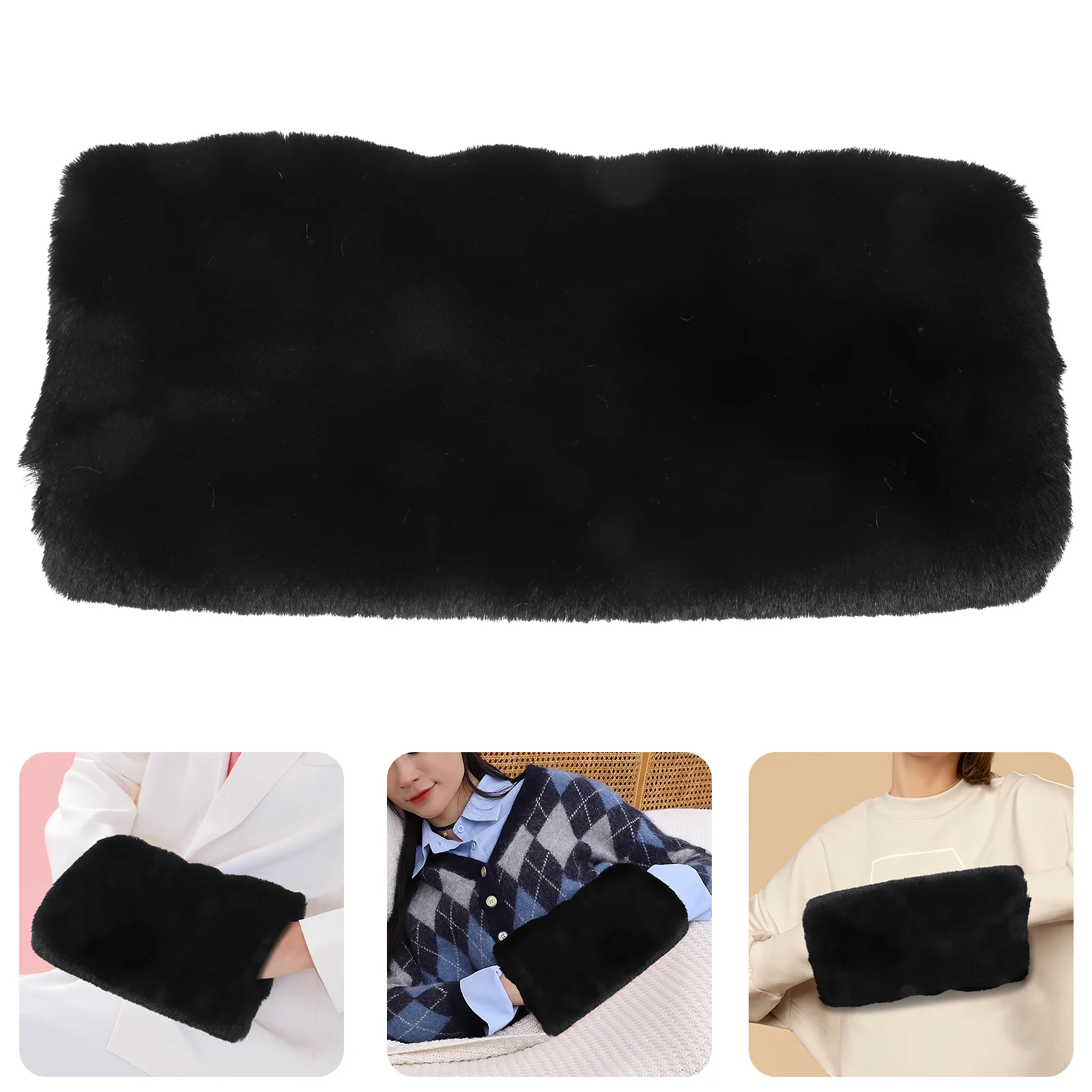 Autumn and Winter Imitation Rex Rabbit Fur Muff Warmer Insulated Hand Plus Plush Thickened Warmers for Ladies Short Man Pouch