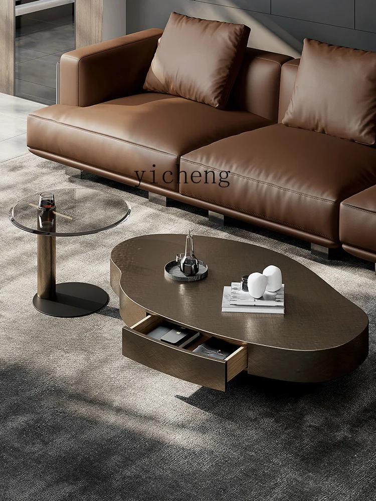 

ZZ coffee table light luxury modern high sense living room home irregular coffee table combination Internet celebrity round