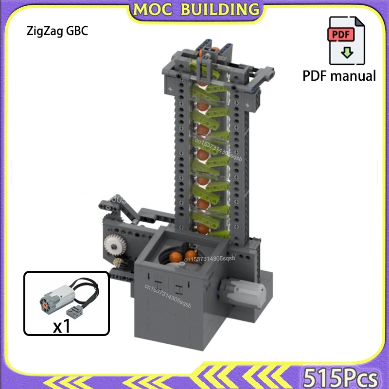 GBC ZigZag Lift Module MOC Building Blocks DIY Bricks Technology Great Ball Contraption Toys Christmas Gifts Birthday Present