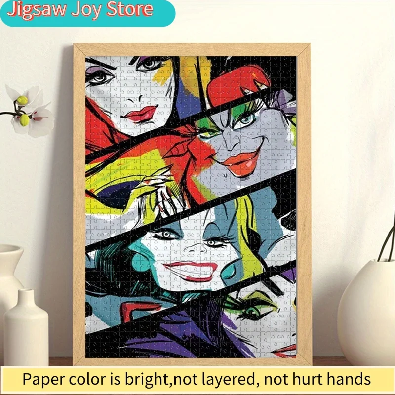 1000피스 퍼즐 DIY 선물 악당 우르술라 크루엘라 말레피센트 악의 여왕 휴일 선물 캐주얼 퍼즐 게임룸 홈 월 데코