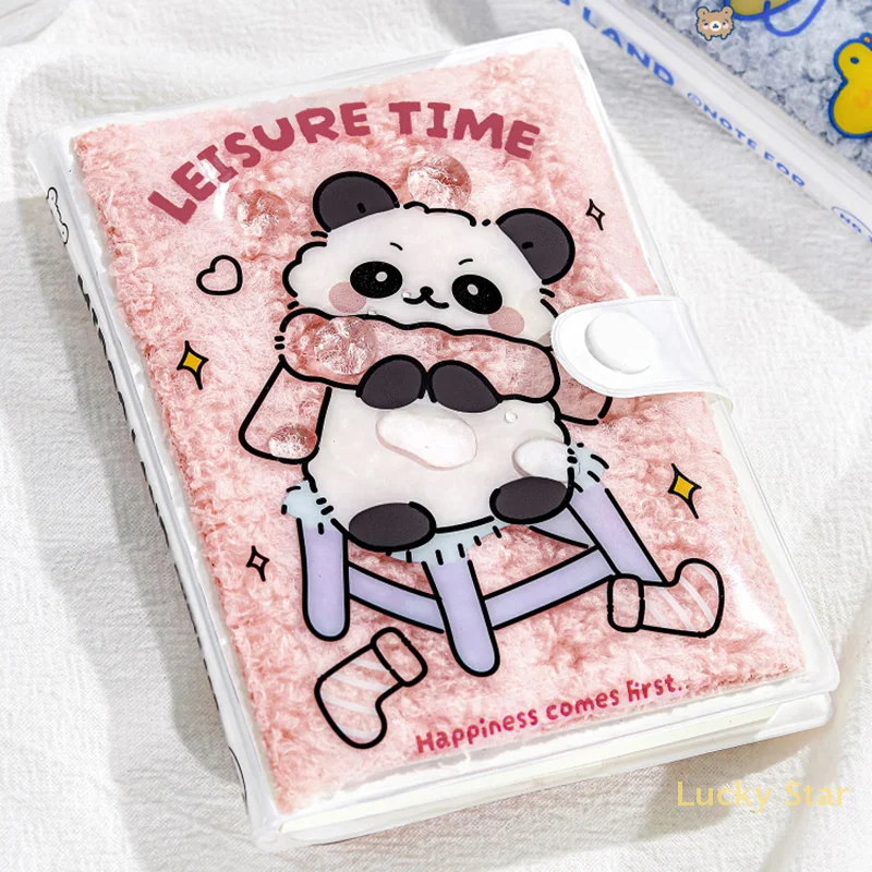 Kawaii Harige Mini Notebook Kinderen Leuke Cartoon Notebook Mode Creatieve Handboeken Kleurrijke Pagina Pocket Notepad Student Briefpapier