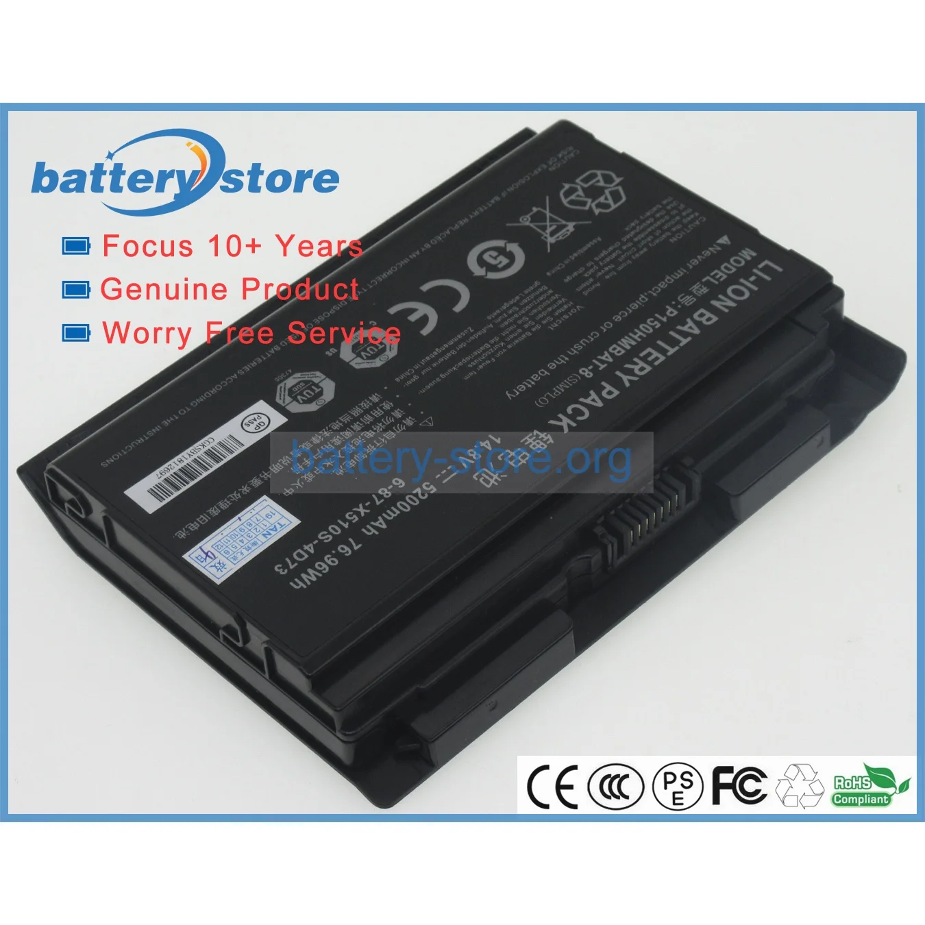 

Genuine Original Laptop Batteries for 6-87-X510S-4D73,6-87-X710S-4273,6-87-X710S-4272,6-87-X510S-4J7,14.8V,8 Cell