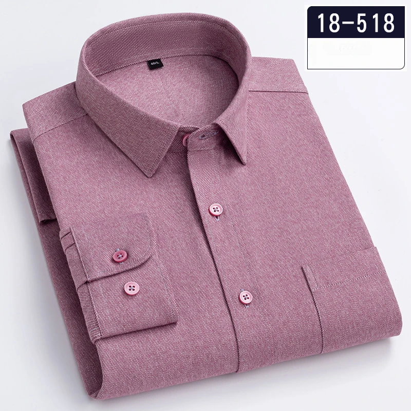 Luxury hight-qulity 100%cotton long-sleeve shirts for men solid color slim fit formal shirt soft vitage office clothes Business