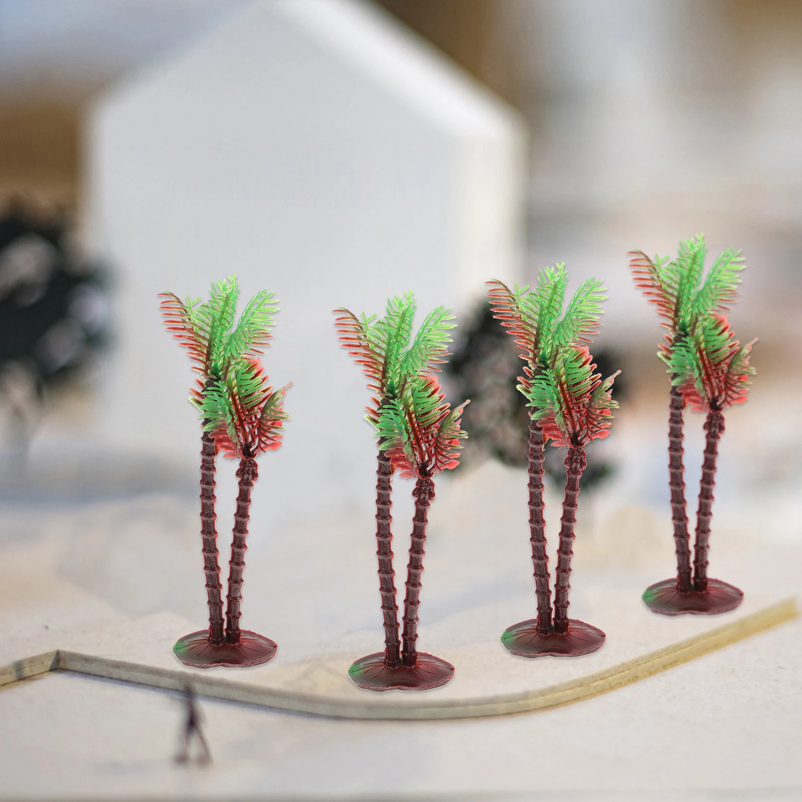 

20 PCS Coconut Tree Ornament Small Palm Decor Model Micro Landscape Sand Table Prop Tropical Decoration
