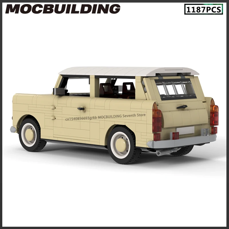 MOC Building Blocks 601 Station Wagon Model DIY Assemble Bricks Classic Creative Vehicle Toys Collection Display Car Xmas Gifts