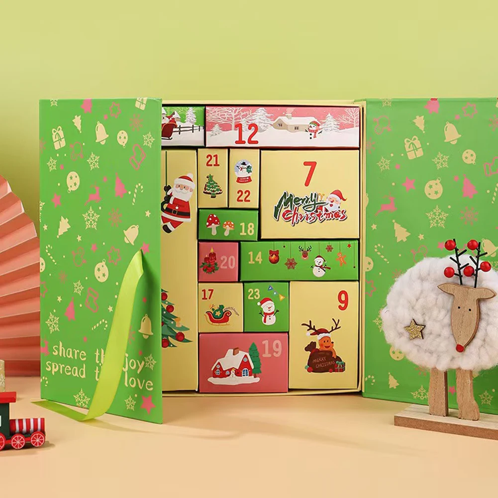 

Holiday Fillable Advents Box Calendar Family DIY Number Filling Box For Kids Family Christmas Supplies Gift Box Packaging