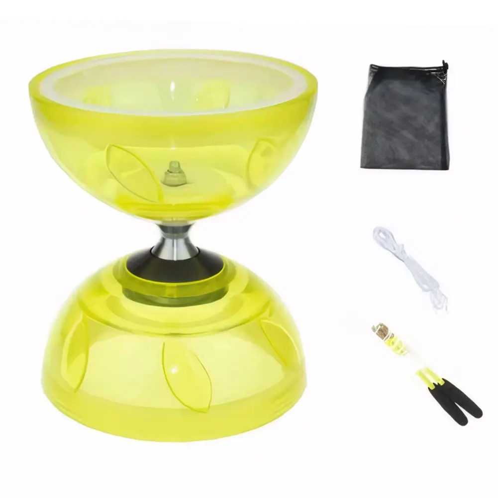 Chinese Yoyo Diabolo Set with 2 Diabolo Sticks String and Net Bag Triple Bearing Diabolo Juggling Diabolo for Fun