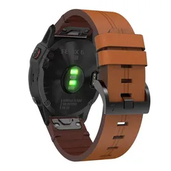 22 26mm Leather Strap for Garmin Fenix 8 E 7 7X Pro 6 6X GPS 5 5X Plus 3HR/Enduro3 2/Epix Gen2/instinct 2X 965 QuickFit Bracelet