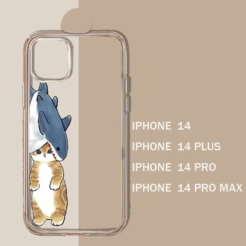 Cute Cat Couple Lovers Animal Phone Case Transparent soft For iphone 11 13 12 14 15 pro max mini plus