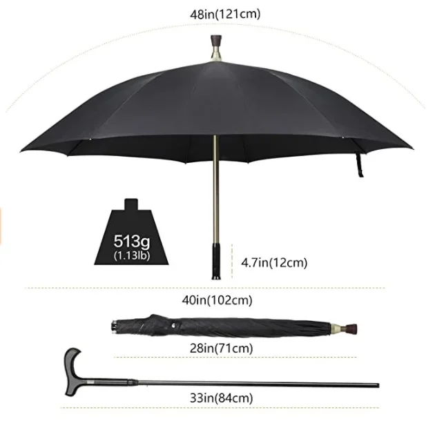 High Quality Male Non-slip Walking Stick Male Windproof Long Handle Rain Gear Men Creative Cane Climbing Umbrella