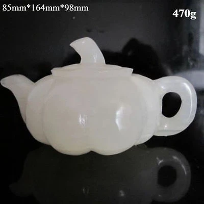 

Exquisite China crafted 100% natural jade carving - pumpkin teapot