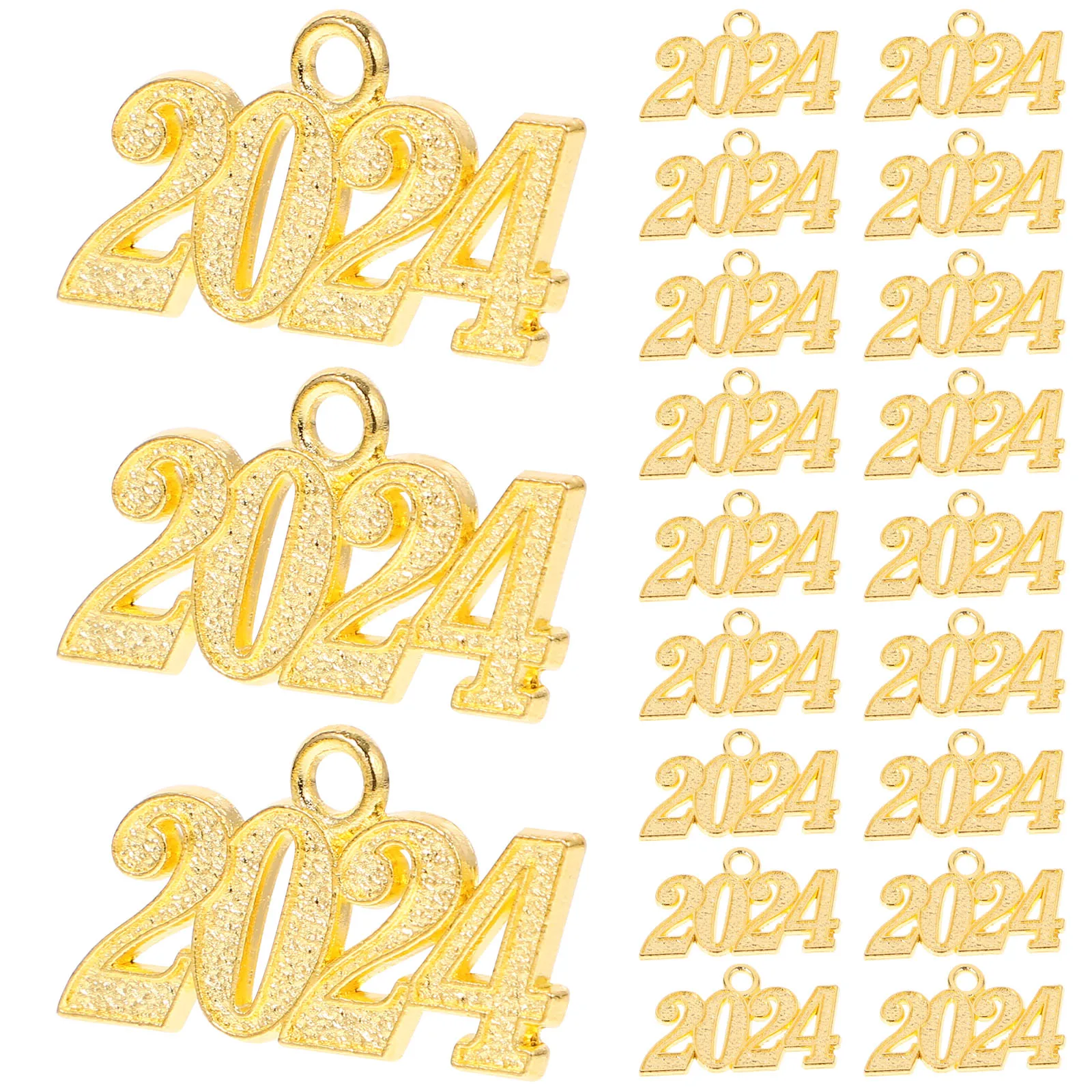 

50 Pcs Number Pendant Graduate Charms Tassel Ornament for Diy Craft Ornaments Decoration Metal Necklace