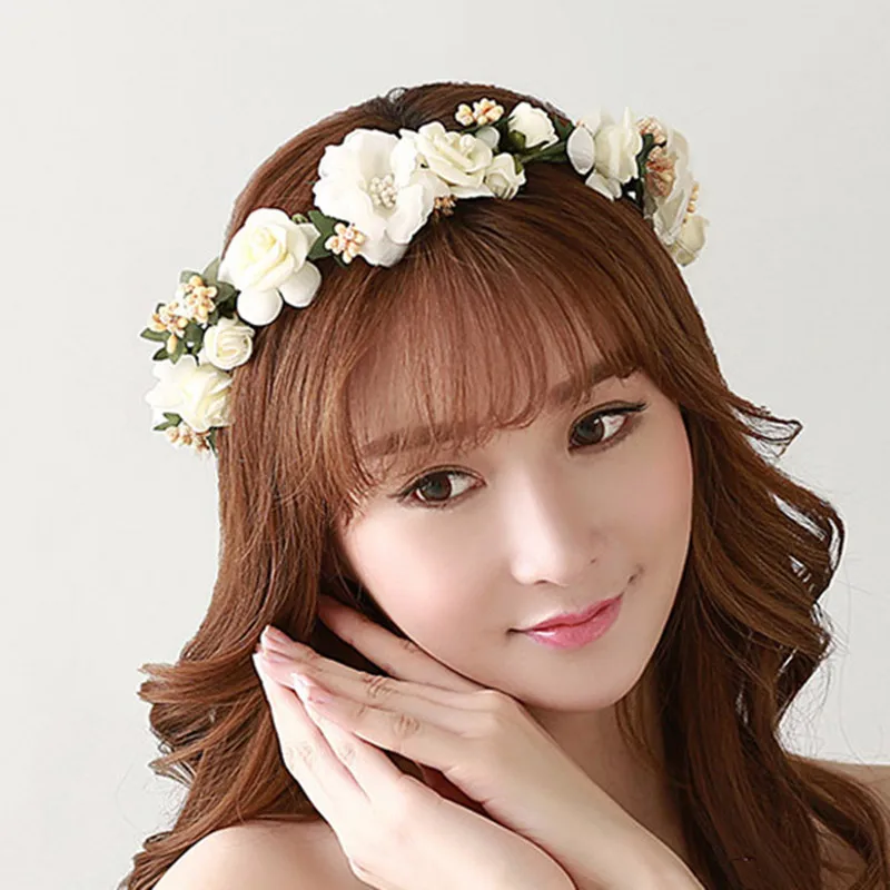 Garlands Hairbands Flower Wreath For Women Fairy Girls Summer Party Headbadns Tiaras Wedding Hair Accessoreis Bridal Jewelry