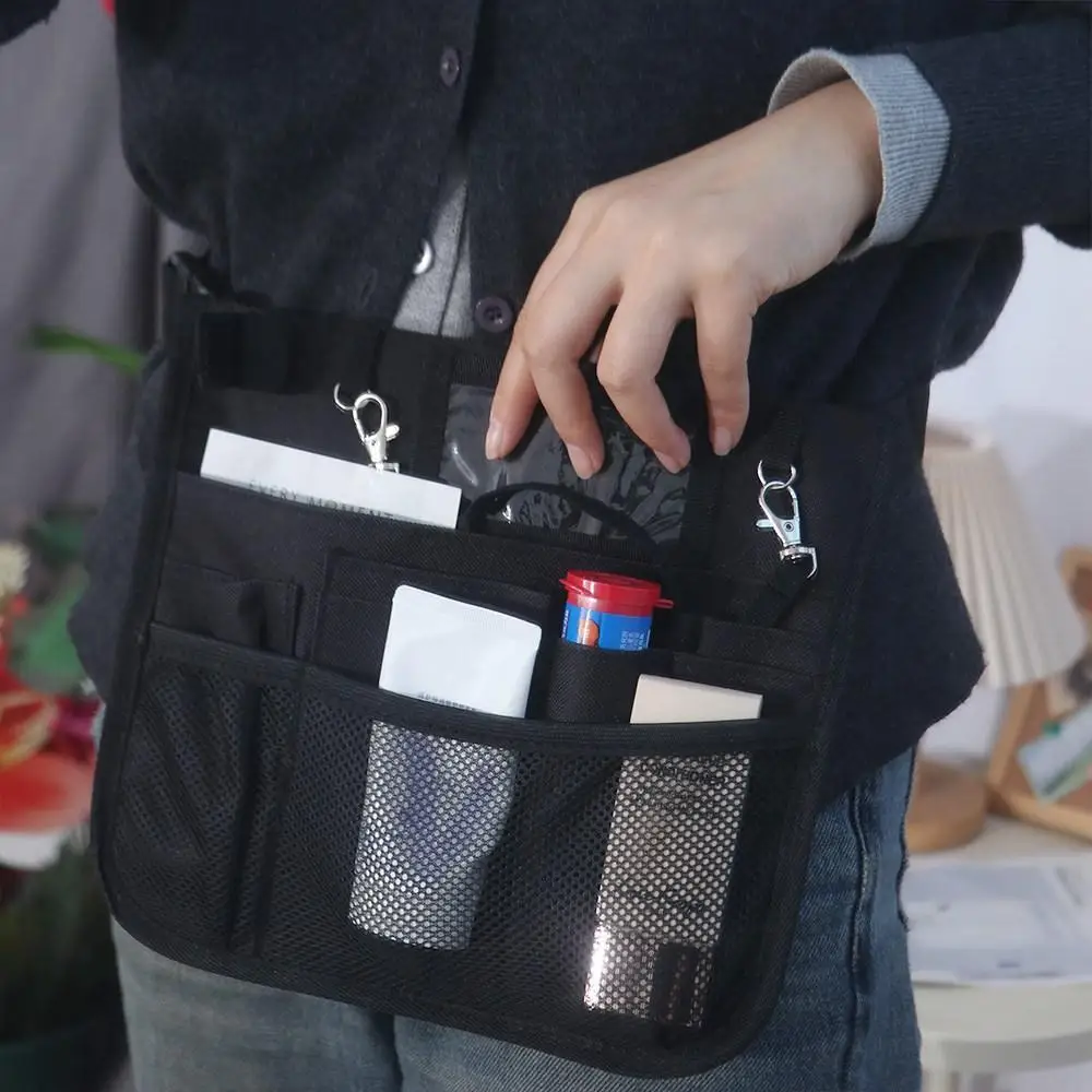 Reliable Nursing Belt Organizer Large Capacity Oxford Cloth Waist Bag Pouch Multi Compartment Durable Nursing Belt Bag