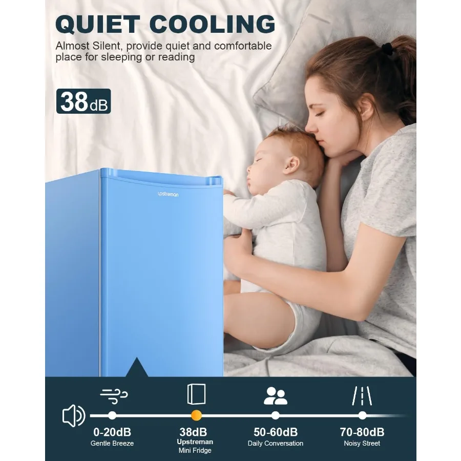 ثلاجة صغيرة 3.2 قدم مكعب مع فريزر ثلاجة صغيرة بباب واحد لاستخدام مكتب غرفة النوم مع ترموستات قابل للتعديل مدمج