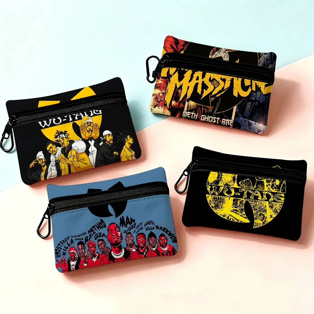 WU-TANG-CLAN HIP-HOP Combination Oxford Fabric Mini Wallet Smooth Zipper Hanging Design Multi-use Small Storage Bag For Travel