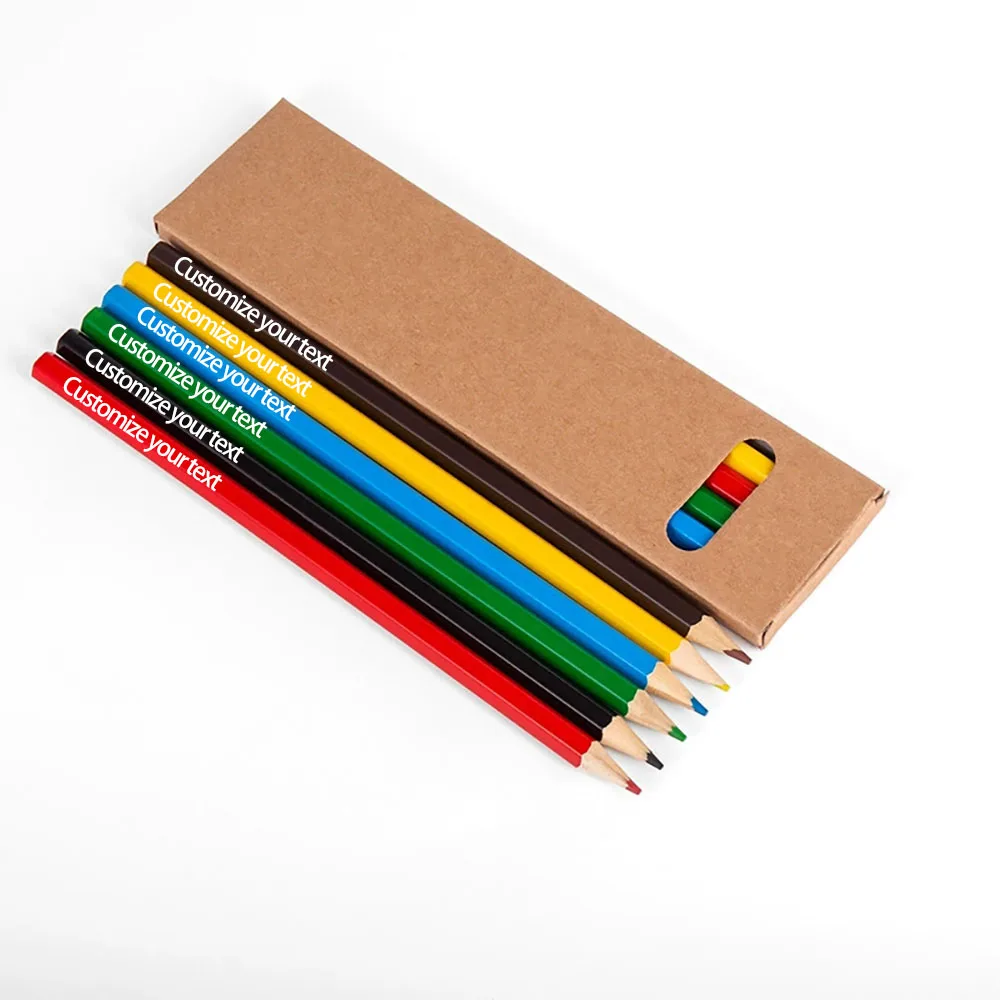 2 Boxes/5 Boxes/20 Boxes/50 Boxes of Colored Pencils in 6 Colors, Packed in a Natural Wood Paper Box, Suitable for Student Drawing, Graffiti, Hand-Drawn Coloring, and Art Creation, DIY Crafts, and Student Stationery Supplies, Art Supplies for Art Enthusiasts