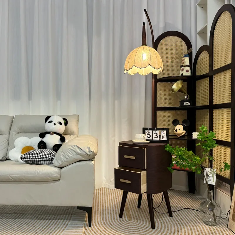 Medieval, floor lamp, bedroom, bedside table, integrated, solid wood, storage, coffee table