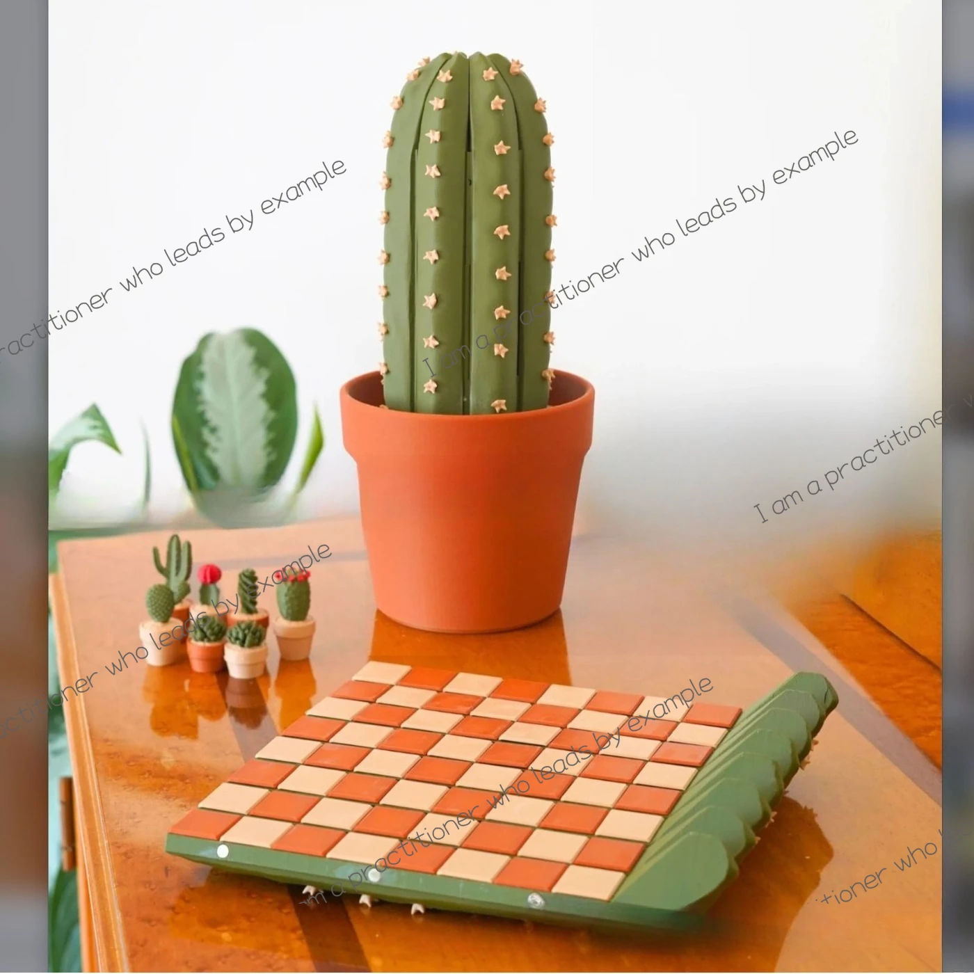 

New Roll up Cactus Chess Set 3d Home Creative Cactus Chess Toy