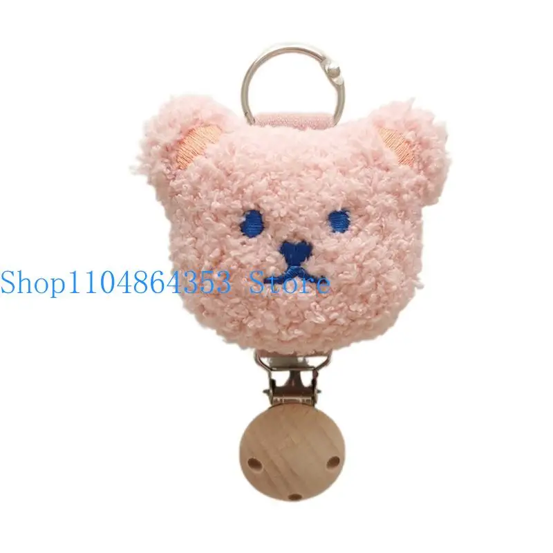 652F Portable Bear Head Hat Clip for Travel Colorful Handbag Hat Ornament Elegant Sunhat Clip for Women Backpack Accessories