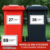 Customized Wheelie Bin Stickers - Waterproof Vinyl Trash Can Decals with Removable Adhesive for Home & Outdoor Use