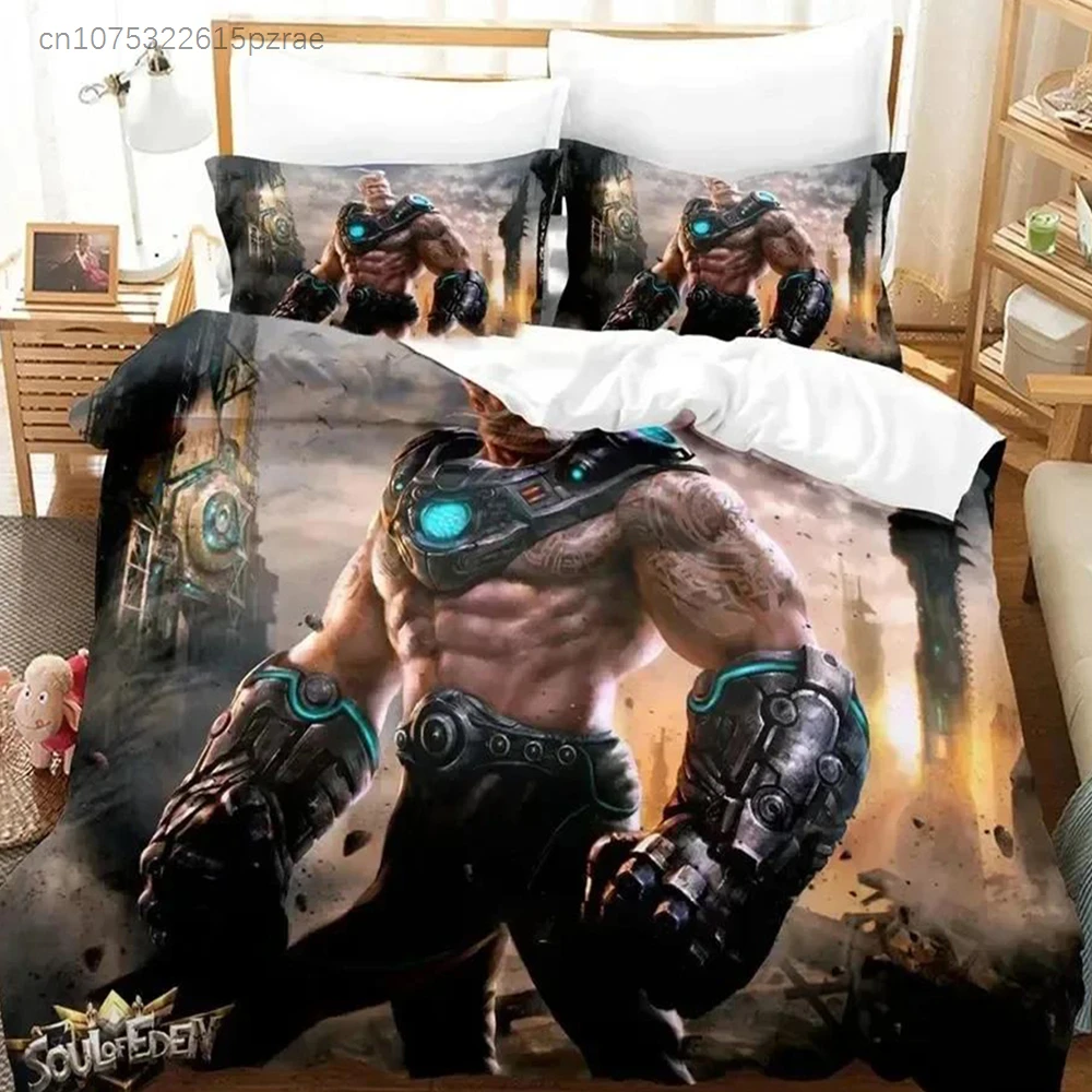 Anime Game Soul Of Eden Bedding Set 3D Printed Suitable For Bedroom Duvet Cover Set With Pillowcases Kids Home Textile
