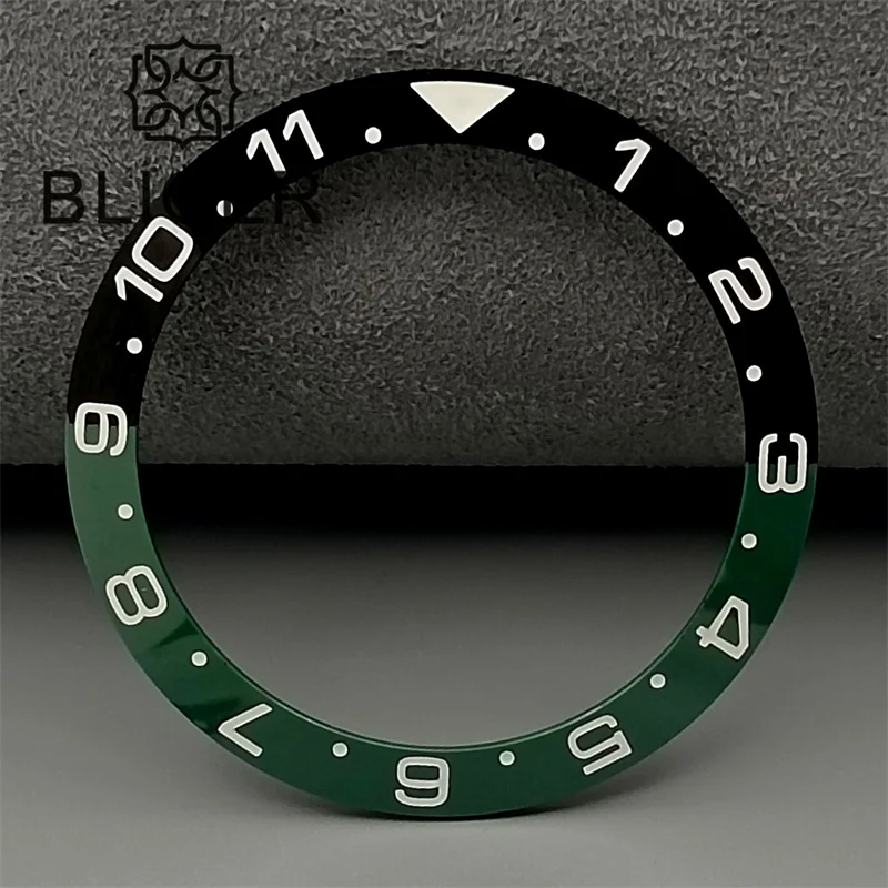 BLIGER 38mm Outer Diameter Watch Bezel Blkac Blue Brown Color Ceramic Yellow Green Red Aluminumn Insert Fit 40mm 41mm Watch Case