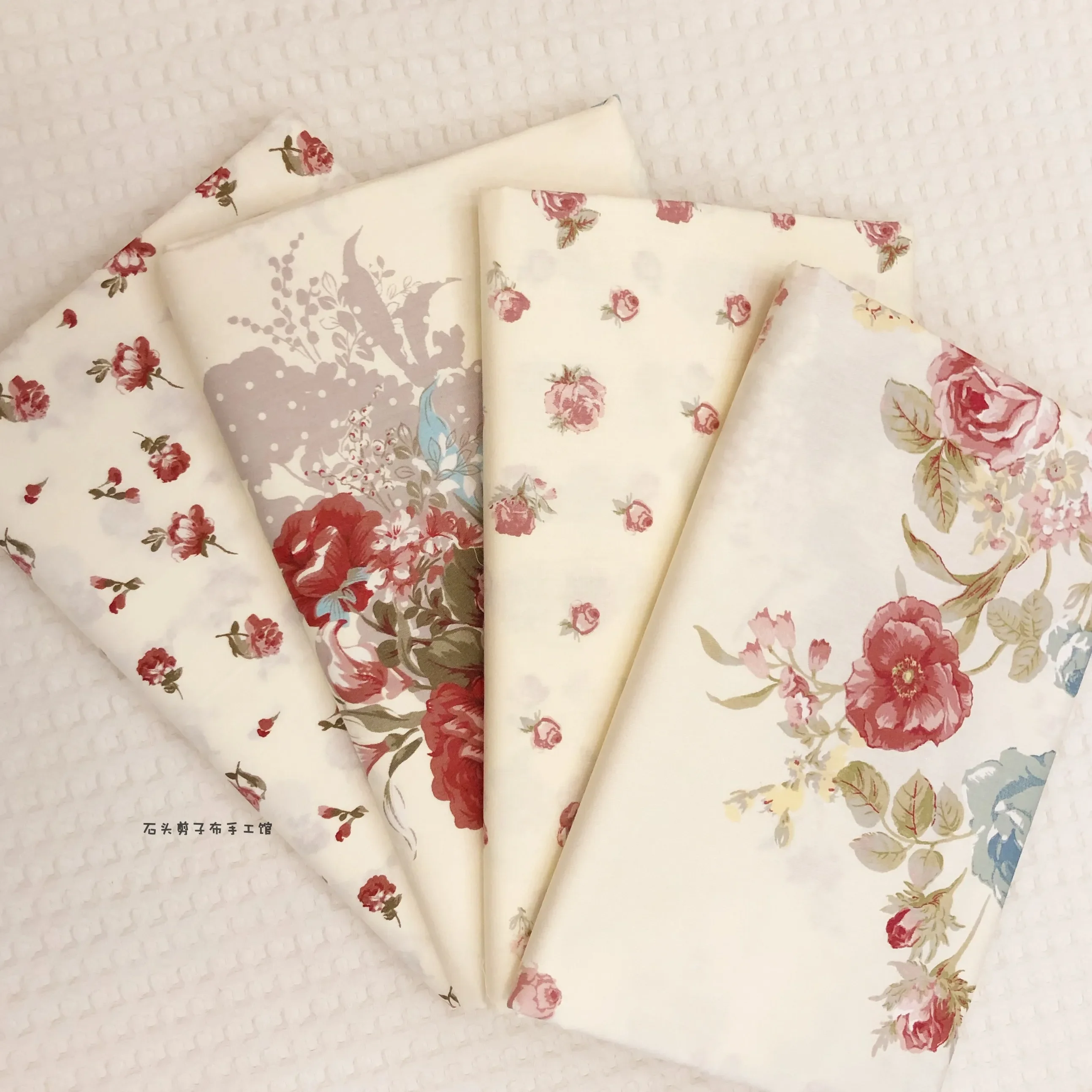 160x50cm Large Rose AB Pure Cotton Printed Twill Fabric, Handmade Tablecloth, Bedding Sewing Cloth