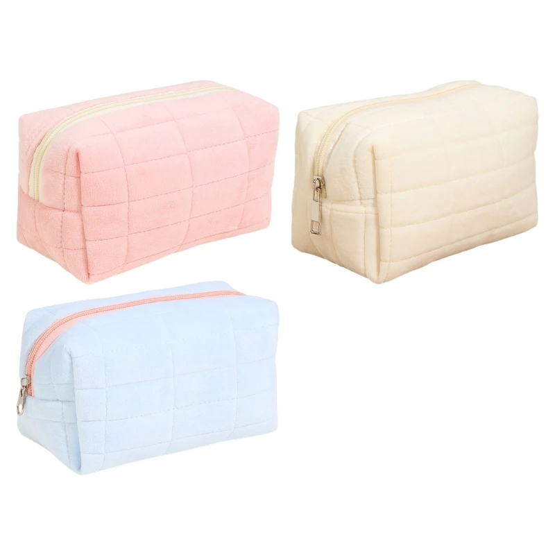 Women Girls Handheld Makeup Bag with Large Capacity Toiletry Storage Bag Stylish Lipsticks and Change Organizer Cosmetic Pouch