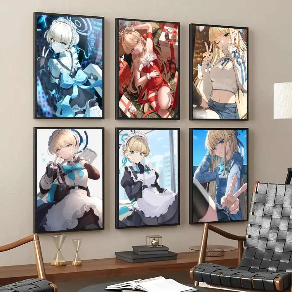 Anime Blue Archive Asuma Toki Game Poster Stickers Living Room Bedroom Entrance Cafe Wall Art Decoration Painting