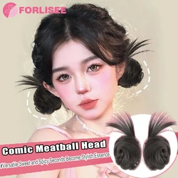 Synthetic Grabbing Meatballs Hair Bag Female Hot Girl Chicken Feather Shuttlecock Head Natural Fluffy Wig Hair Accessories