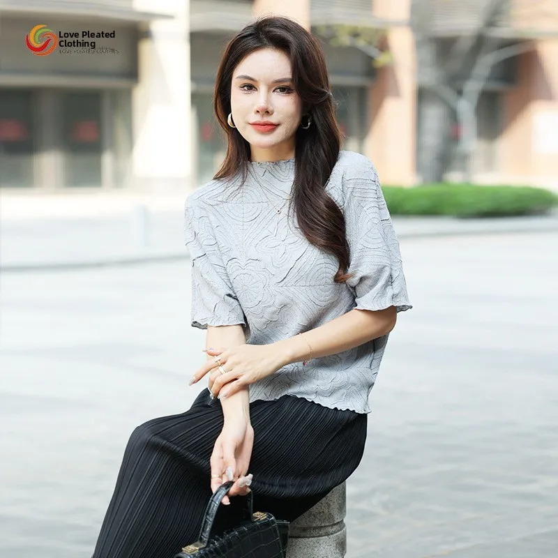 

Casual Sle Women's ort Sve T-irt Slim Fit Batwing Sve Polyester Fabric Geometric Pattern Summer Faion Top