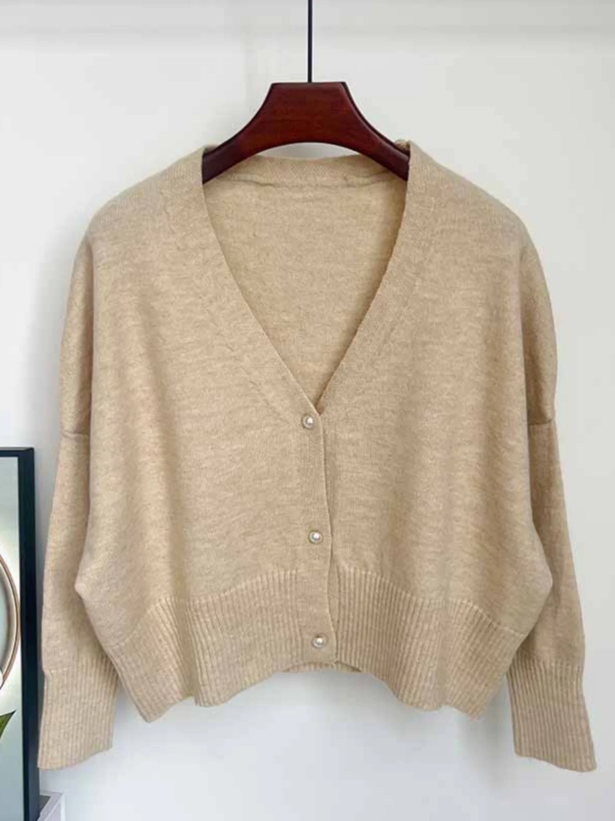 

Ретро V-Ne вязаный открытый кардиган женский свободный ленивый Sle Thi мягкая верхняя одежда топ на осень-зиму новое поступление