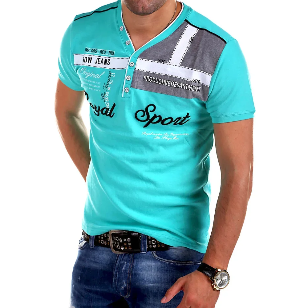 Homens cultivando camisa polo de manga curta, nova