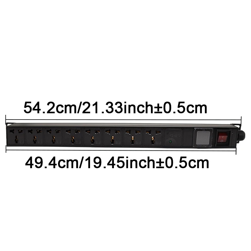 PDU power strip 10A Universal hole output PDU Network Cabinet Rack European Standard Regulation 8 AC Socket Ammeter display