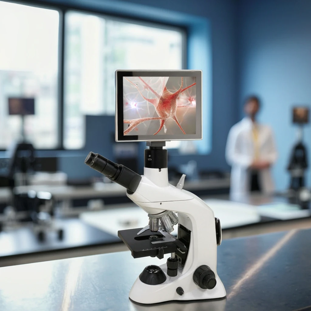 TX-BM-04 Portable Geological Microscope Price Infinity Objective Laboratory Trinocular with Built-in Digital Camera and Monitor