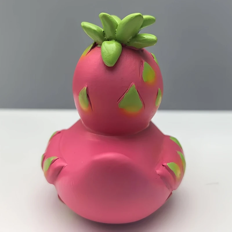 Fantasy Pitaya Duck Resin Statue Vibrant Pink- Decor,Outdoor Desk Figurine or , No Battery Needed [LaCK9]