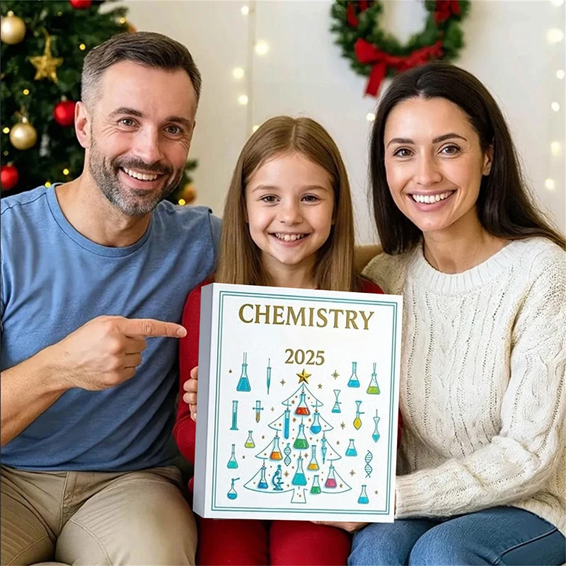 صندوق هدايا مفاجآت لعيد الميلاد لمدة 24 يومًا من الكيمياء، تقويم مجيء تحت عنوان علمي مع 24 زينة مستوحاة من المختبر #5