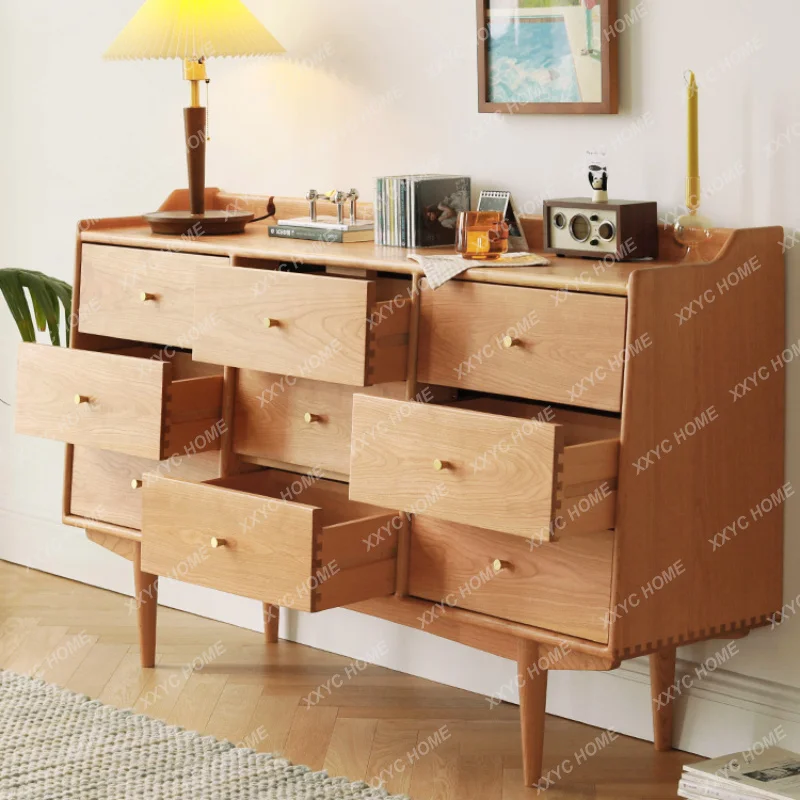 

Furniture Nine-Drawer Cabinet Solid Wood Bedroom Storage Locker