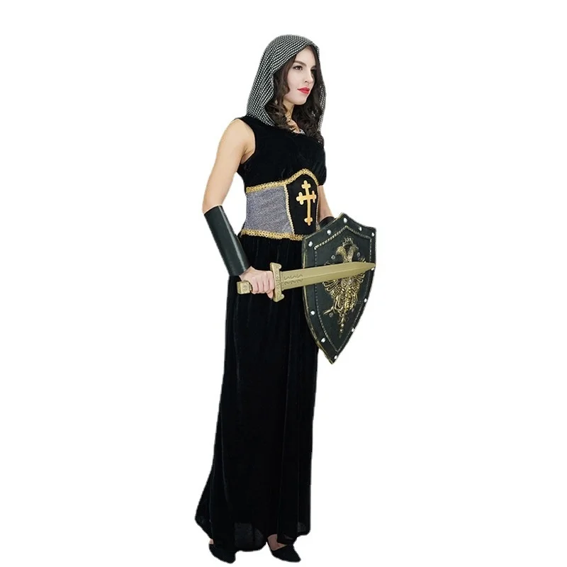 Adulto feminino loween crus role-plang traje jeanne d'arc desempenho de palco tradicional chinês étnico roupas femininas