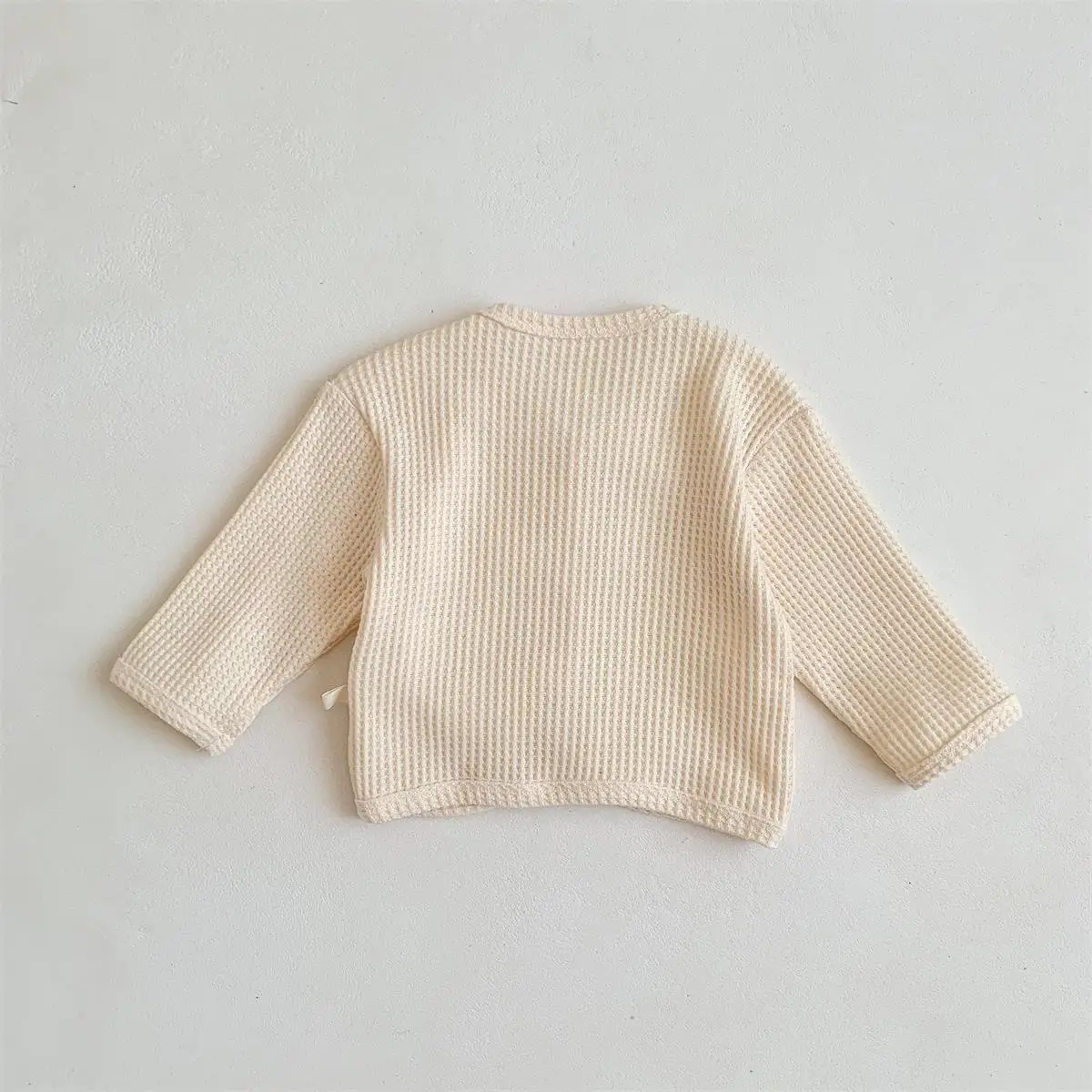 Newborn Baby Waffle Knitted Coats Korean Style Cardigan 0-3Y Boys Girl Sweater Fashion Autumn and Winter Outfit