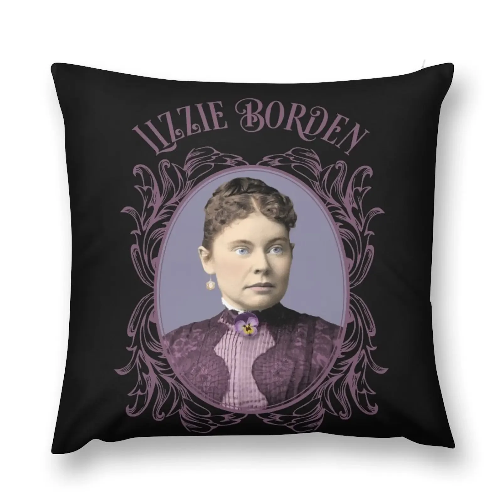 Lizzie Borden Purple Dress & Pansy Brooch Throw Pillow Pillow Covers Decorative Christmas Cushion For Home pillow