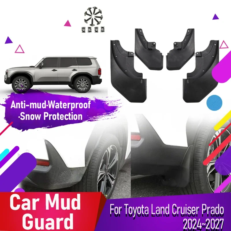 

Car Mud Guard For Toyota Land Cruiser Prado 250 J250 2024 2025 2026 2027 Dustproof Mudguard Door Fender Styling Auto Accessories