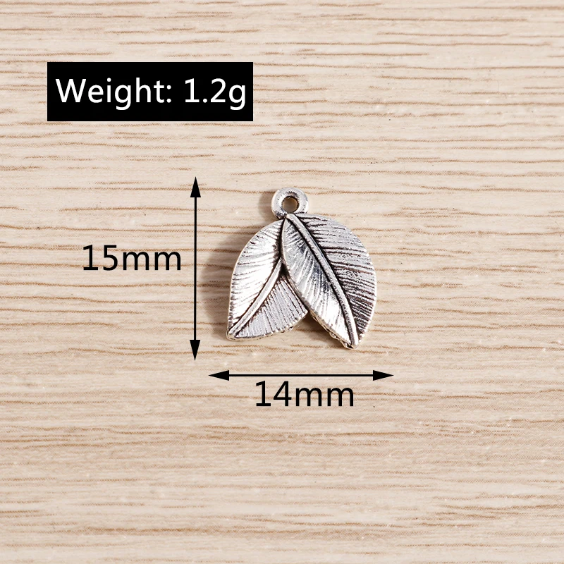 Tusember 20 Stück Legierungs-Pflanzenanhänger, Metall-Blatt-Blumen-Baum-Charms für Schmuckherstellung, Ohrringe, Halsketten, DIY-Armband-Zubehör – Detail 32
