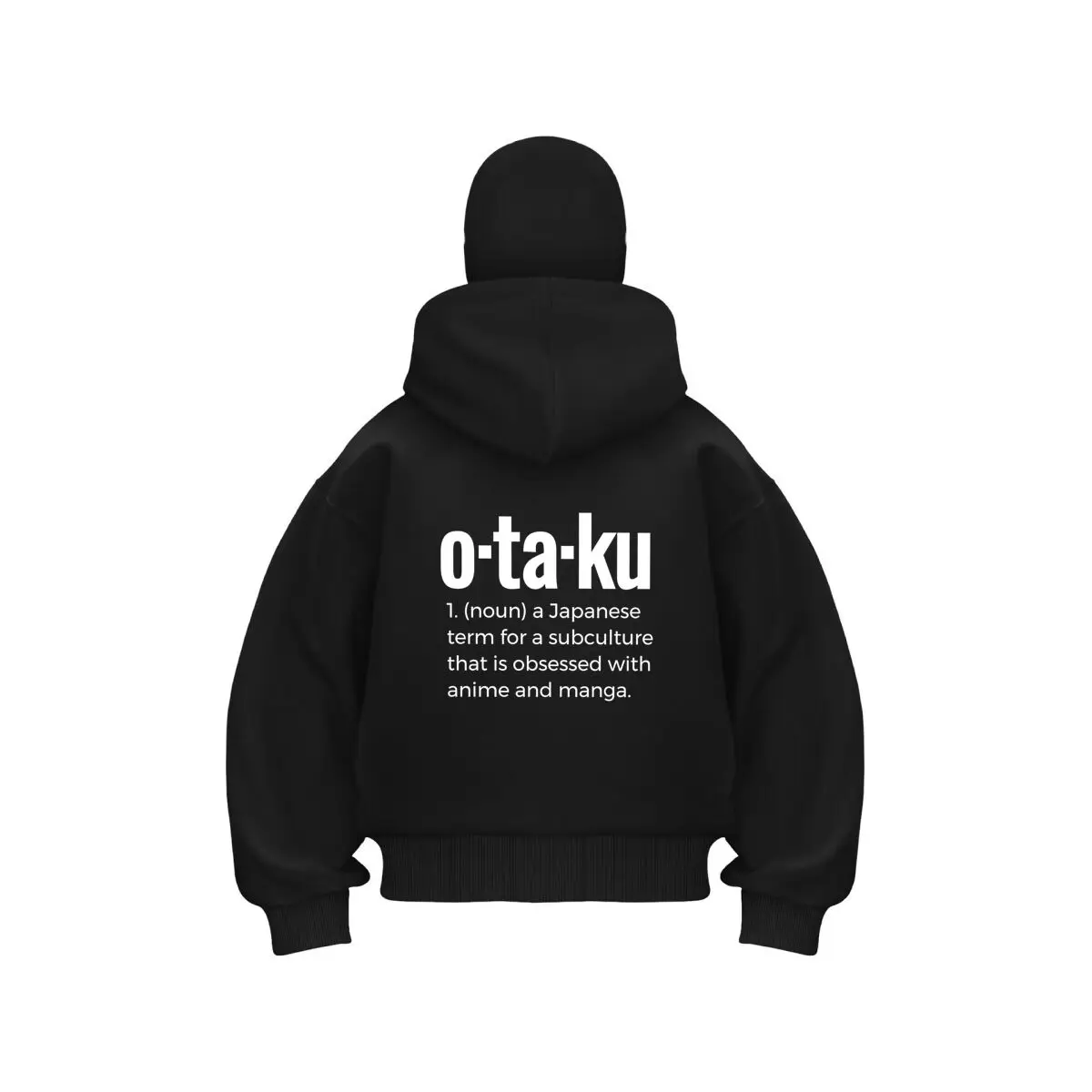 Otaku definición texto diseño hombres Hip Hop doble sombrero pasamontañas sudadera con capucha cremallera máscara facial sudadera