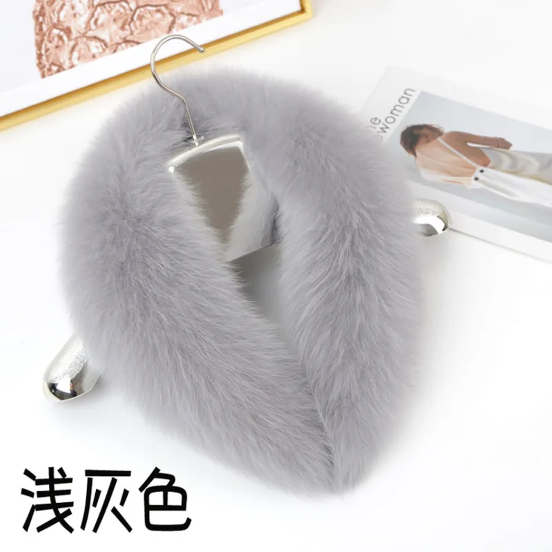 Real Fox Fur Collar Women Genuine Fur Scarf Shawls Warps Luxury Furry Fur Collar Decoration Black Fur Scarves For Coat Jacket