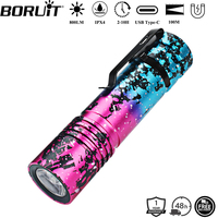 BORUiT V8 800LM LED Flashlight 5-Mode Type-C Rechargeable Torch with Clip Waterproof Camping Emergency Lantern
