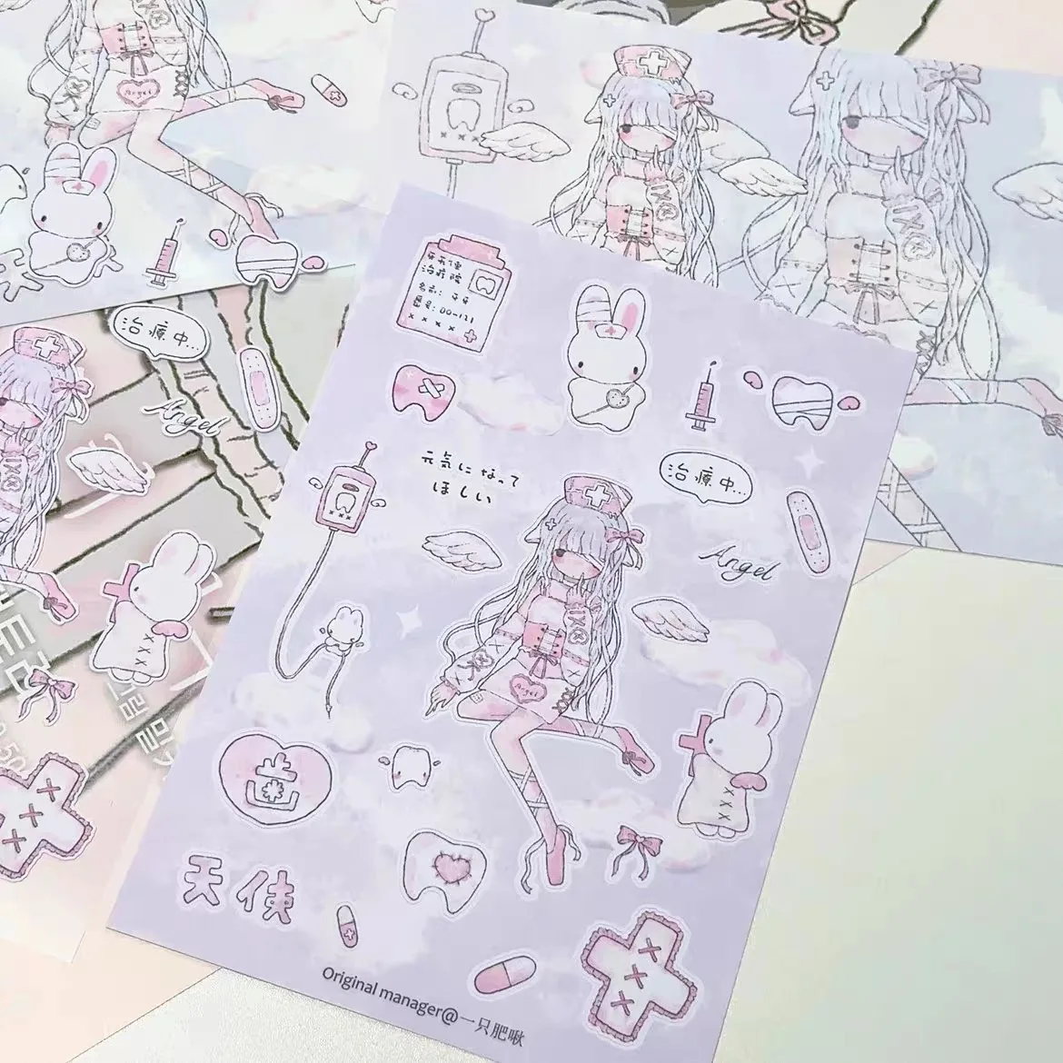 Ангел двухцветные наклейки