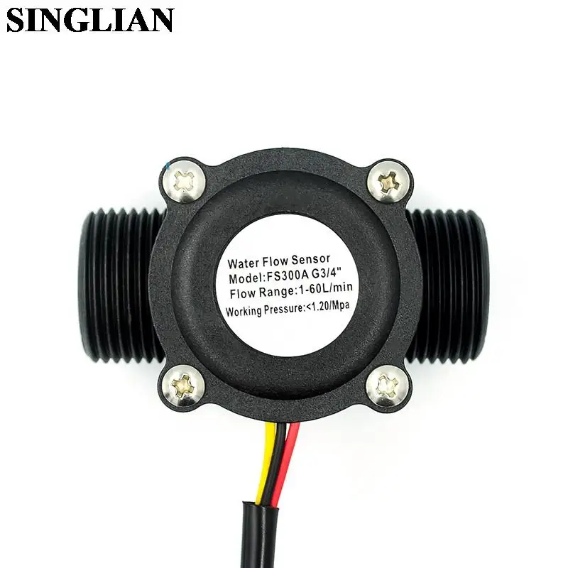 FS300A DC 5-18V Water Flow Sensor Flowmeter Hall Flow Sensor Water Control Liquid Flow 1-60L/min G3/4 Sensor Switch